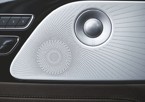 Two speakers of the available audio system are shown in a 2024 Lincoln Aviator® SUV | Bondy's Lincoln in Dothan AL