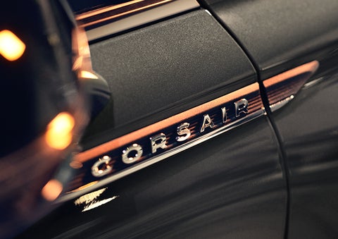 The stylish chrome badge reading “CORSAIR” is shown on the exterior of the vehicle. | Bondy's Lincoln in Dothan AL