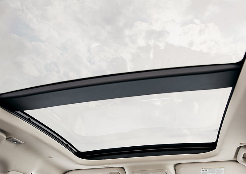 The available panoramic Vista Roof® is shown from inside a 2024 Lincoln Corsair® SUV. | Bondy's Lincoln in Dothan AL
