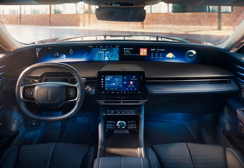 A large panoramic display is shown on the dashboard of a 2024 Lincoln Nautilus® SUV | Bondy's Lincoln in Dothan AL