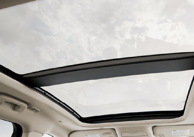 The available panoramic Vista Roof® is shown from inside a 2026 Lincoln Corsair® SUV | Bondy's Lincoln in Dothan AL