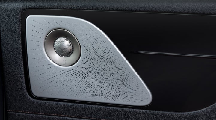 A close-up view of the available Revel® Ultima 3D Audio System. | Bondy's Lincoln in Dothan AL