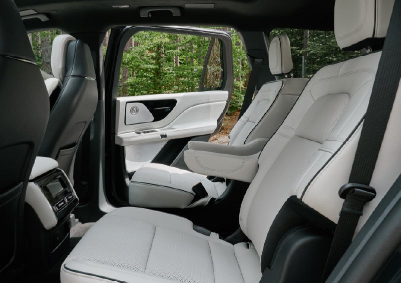 A side view of the second row with captain’s chairs in a 2027 Lincoln Aviator® Black Label™ SUV. | Bondy's Lincoln in Dothan AL
